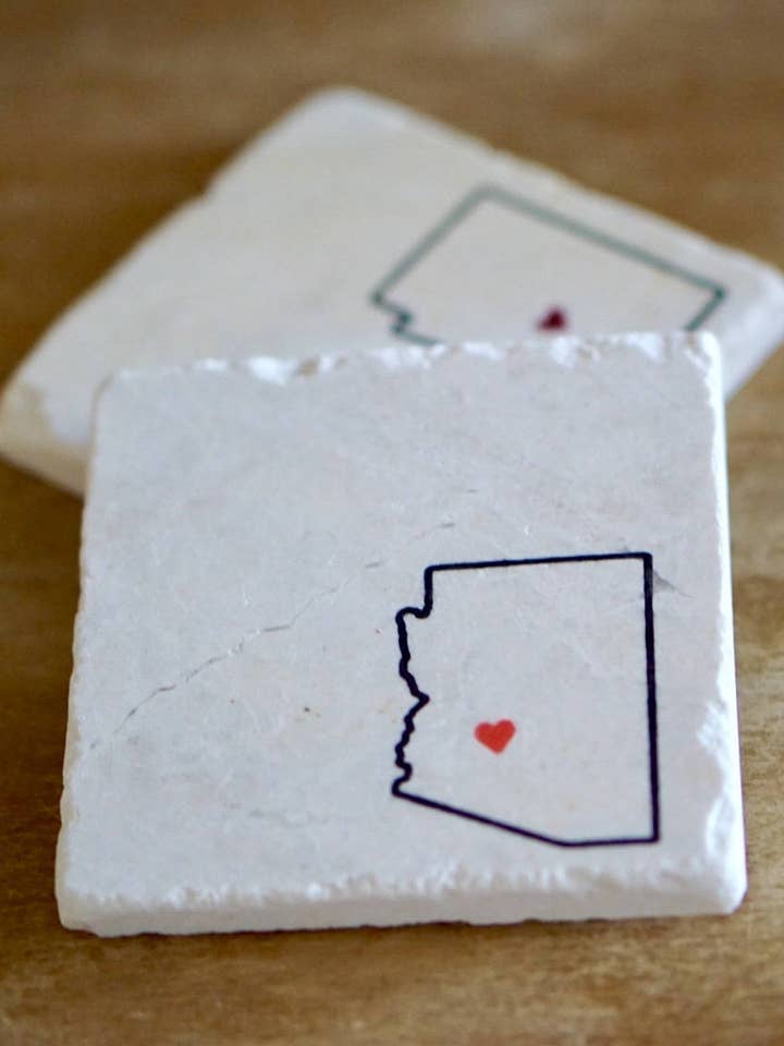 Sottobicchiere in marmo Arizona per la vendita all'ingrosso da parte di Lace, Grace & Peonies Marble Coasters