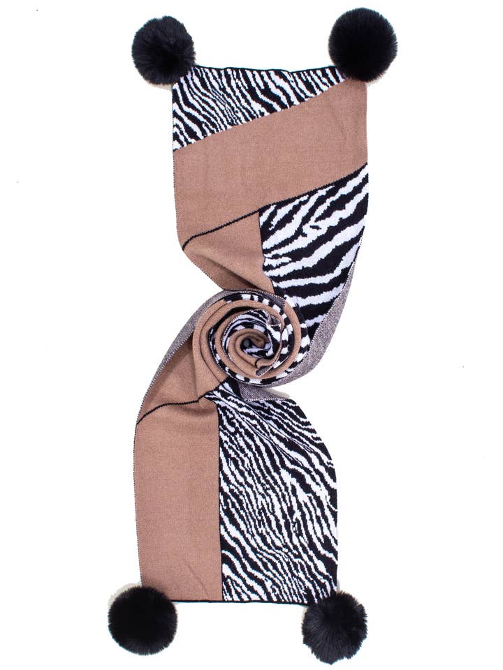 DUBBELE JACQUARDSJAAL MET DIERENPRINT EN ECO-PONPON, 30% ACR 30% voor wholesale door Ayfee