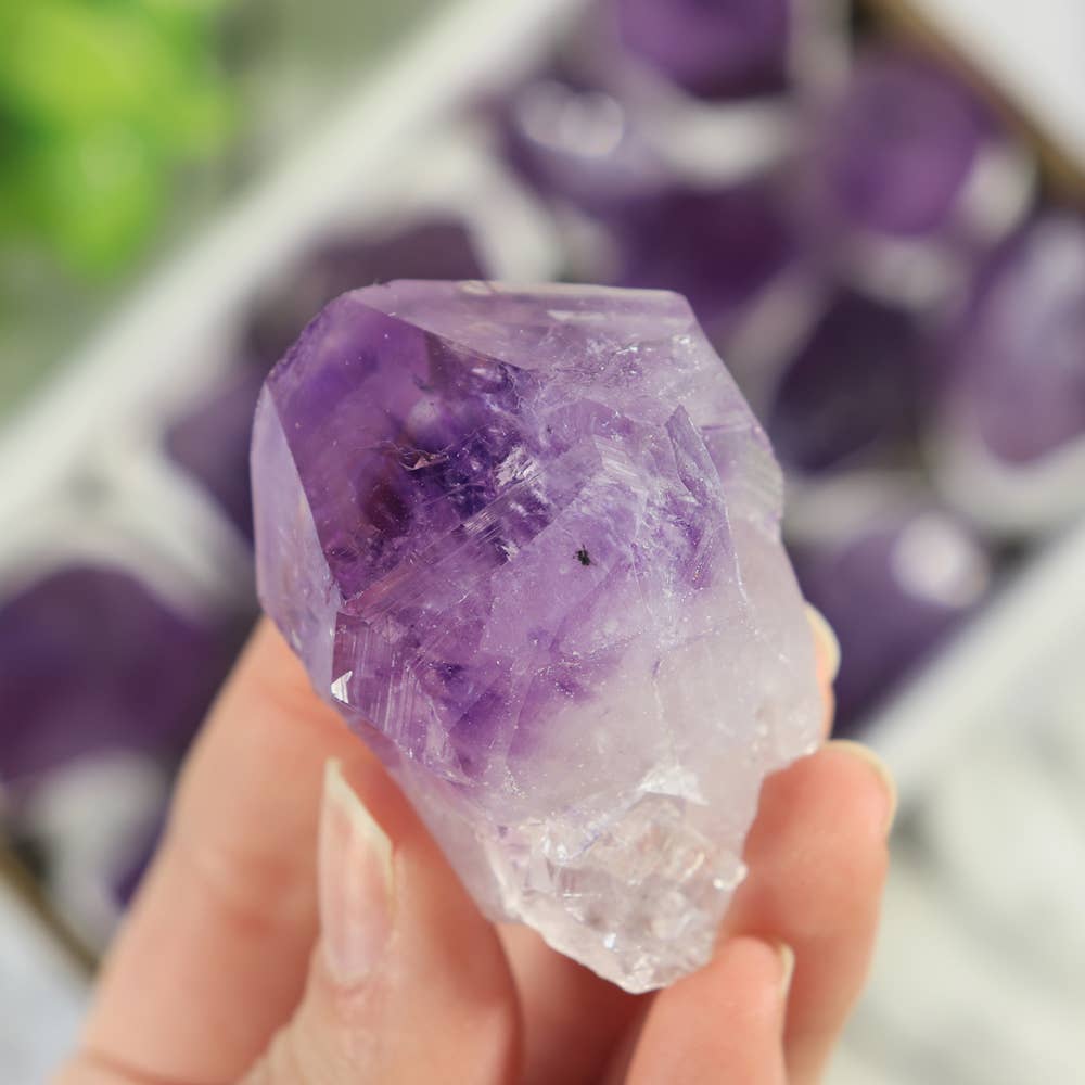 Natures Artifacts Inc – wholesale Retailer display – Beauty & wellness – Amethyst Flat Points (Large sized pieces)6