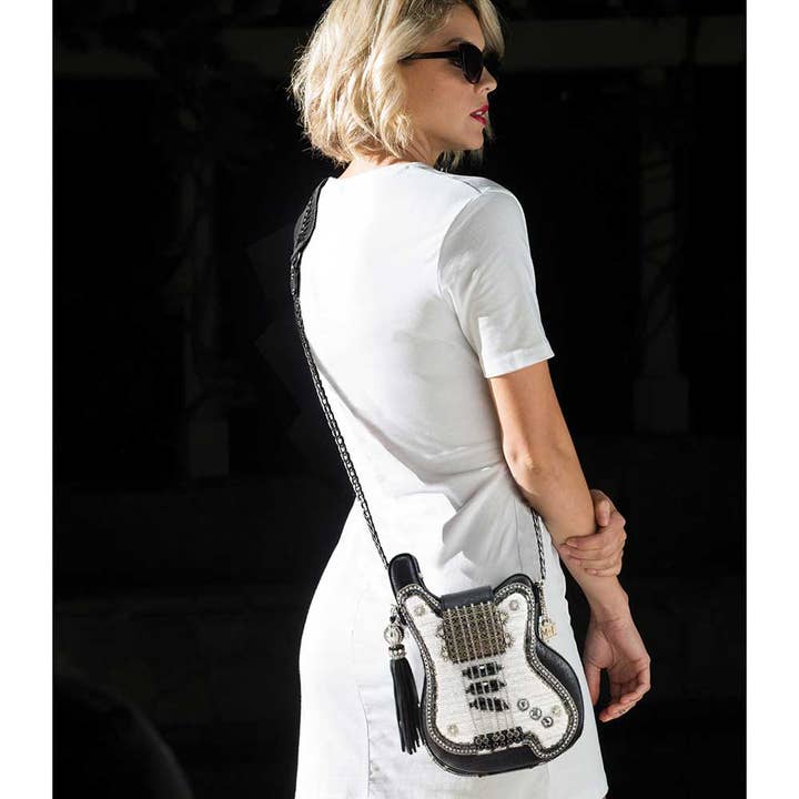 Mary Frances Accessories - Wholesale Crossbody Bag - Women's - Greatest Hits Beaded Crossbody Guitar Handbag