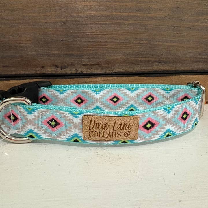 Pink Aztec Dog Collar, Boho Dog Collar, Western Collar for wholesale by Dixie Lane Collars
