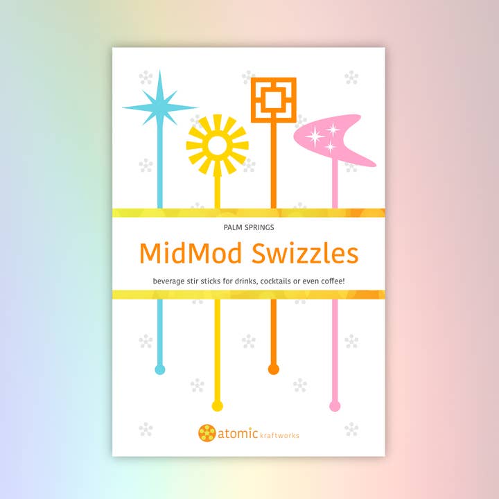 Mid Mod Acrylic Drink Stirrer Set for wholesale by Atomic Kraftworks