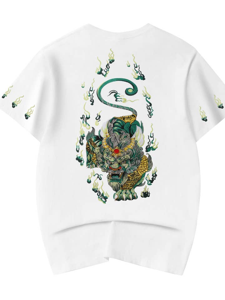 KH2820 Emerald Kirin Embroidery Tee for wholesale by niepce