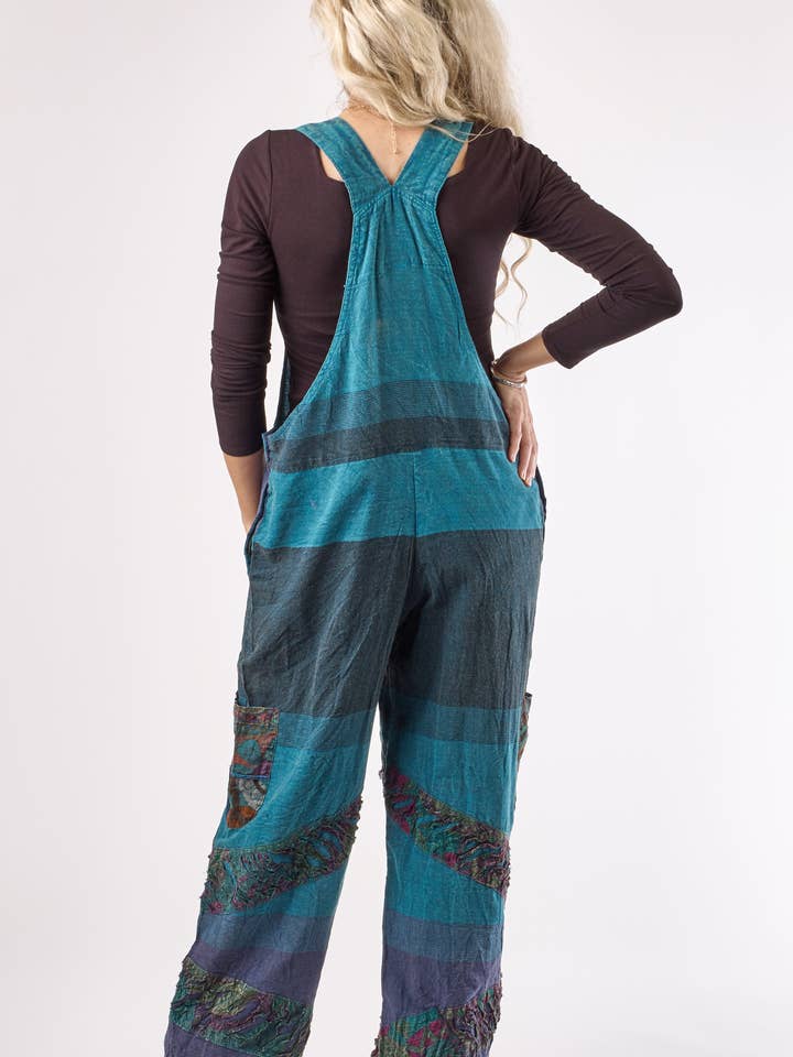 Kaleidoscope Accessories - Wholesale Overalls - Women's - Textured Cotton Patch Overalls, 2 Assorted6