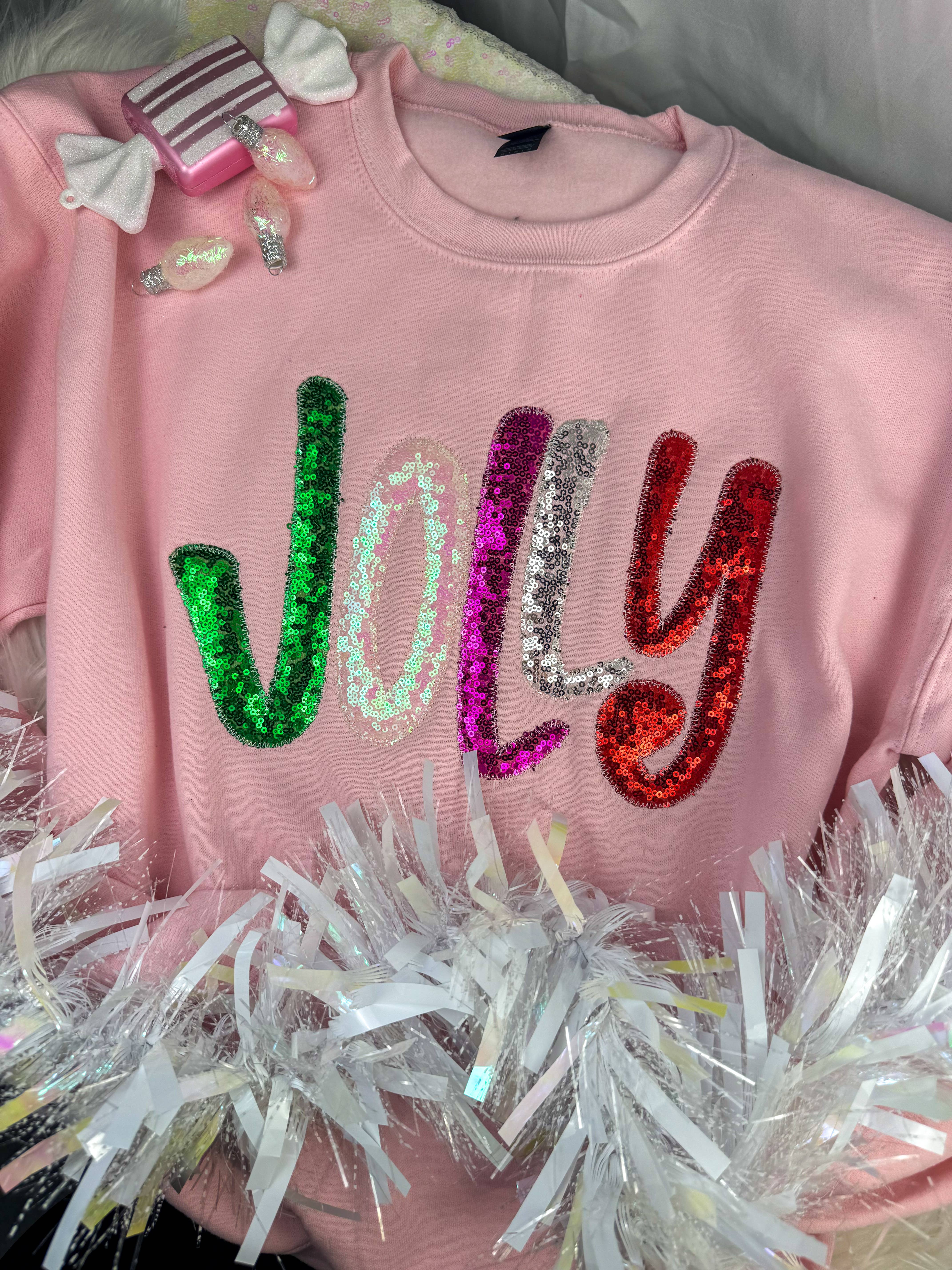 Shop Southern Belle - Wholesale T-Shirt - Women's - Pink Jolly Merry (Christmas) Sweatshirt