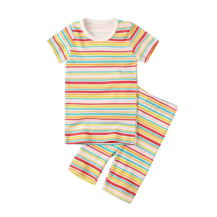 Conjunto Short Pijama Delgado Orgánico - Dachshund Rayas para venta al por mayor de WithOrganic