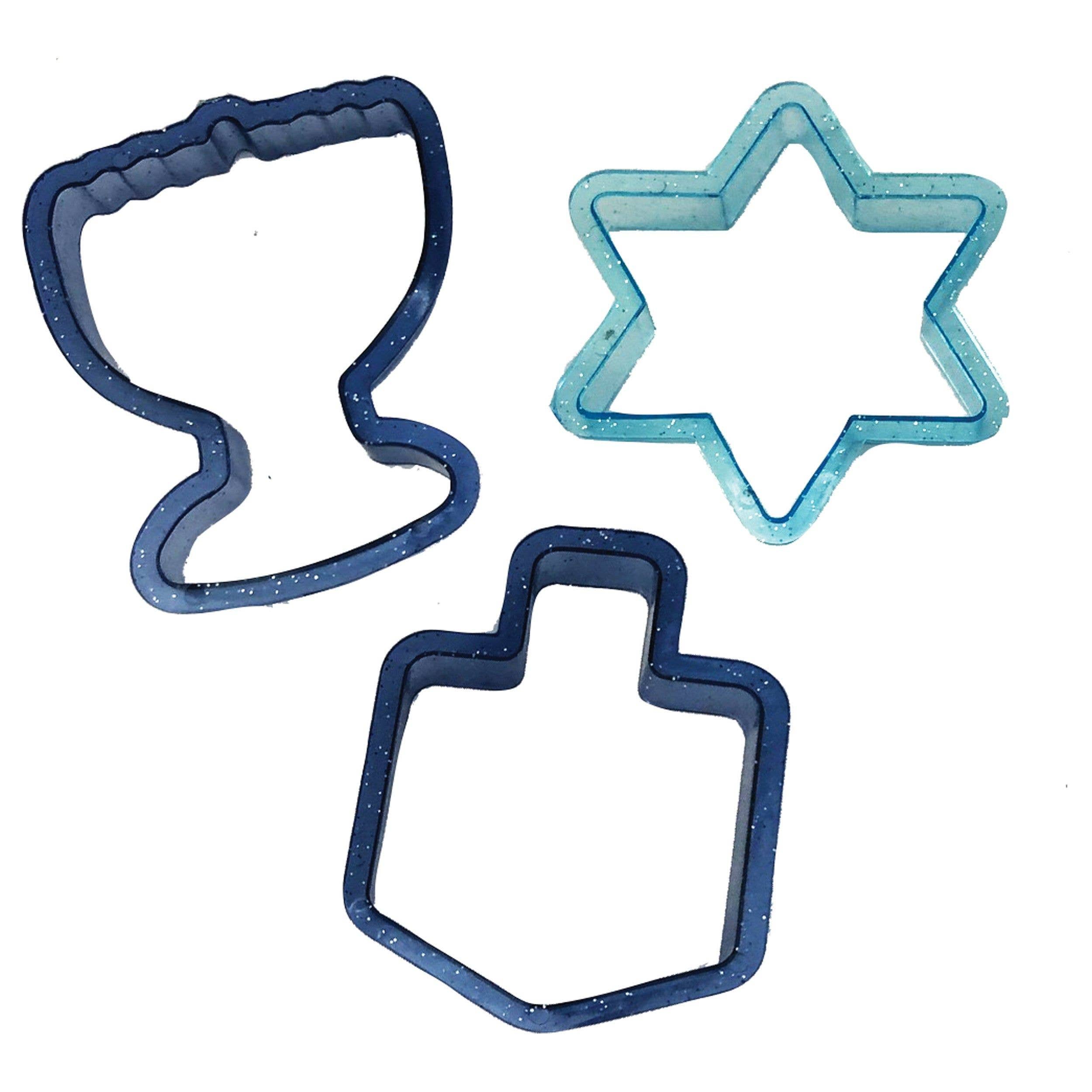 Rite lite - Wholesale Cookie Cutter - Chanukah Cookie Cutters Plastic,3 W/Glitter,8"X4"0