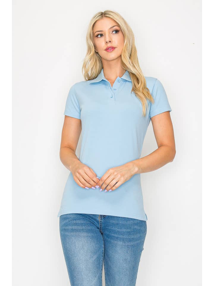 Vanilla Monkey - Wholesale Knit Top - Women's - Uniform Pique Polo Shirt