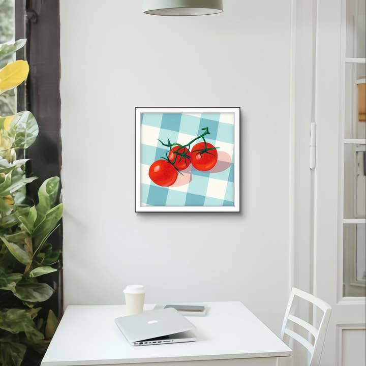 Sarah Chambray - Wholesale Art Print - Tomatoes on Gingham - Modern Pop Art Print2