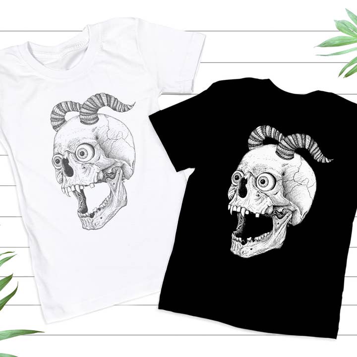 Hannah Kate Makes – wholesale T-shirt (graphic) – unisex – Screaming Skull T-shirt - Black - 100% Cotton - Reg/Fitted14