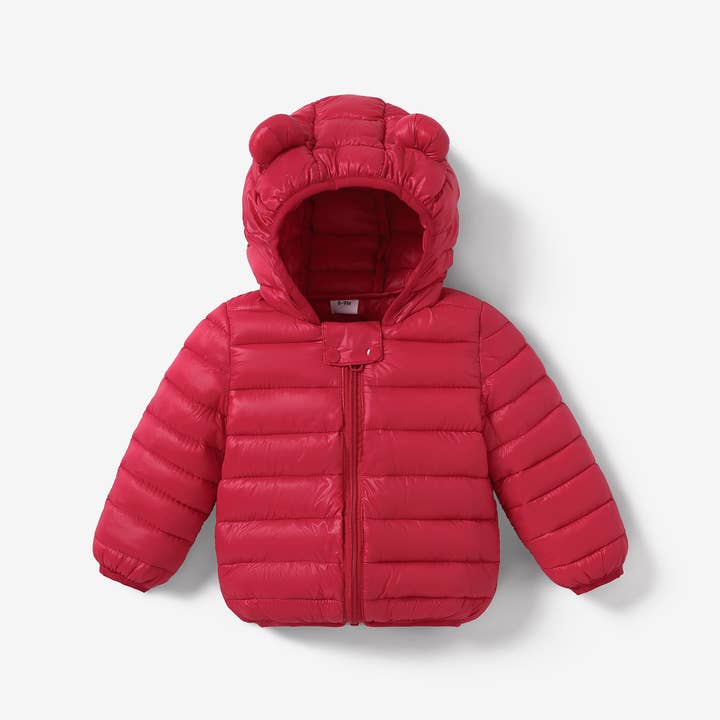 PatPat - Wholesale Coat – Kids - Baby/Toddler Stylish 3D Ear Print Solid Hooded Cotton Coat9