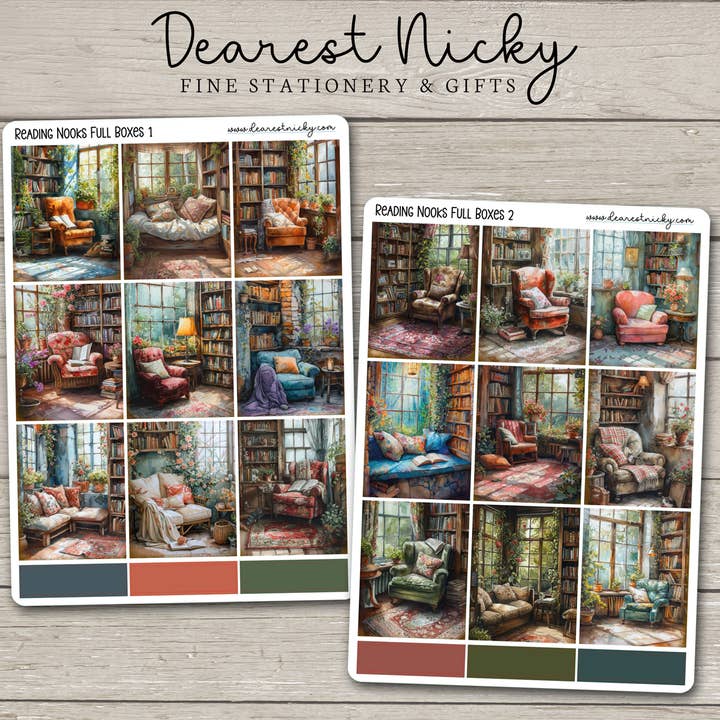 Reading Nooks Full Box Stickers - 2 Sheets for wholesale by Dearest Nicky