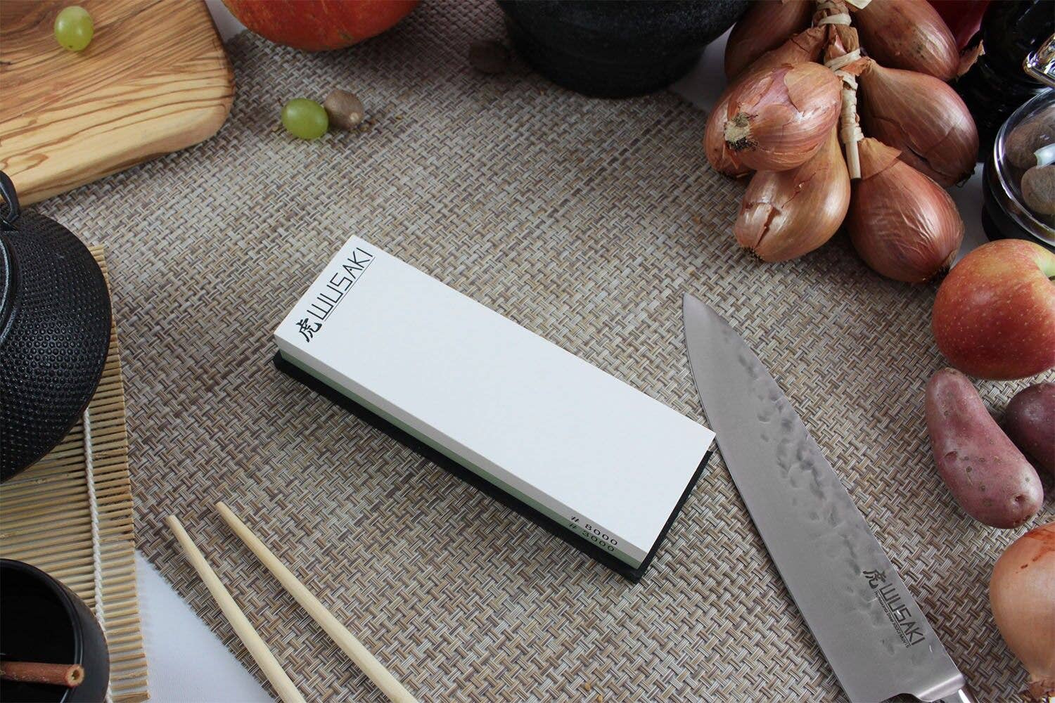 Les Découpeurs – Afiador de facas por atacado – Pedra de Afiar Grãos 3000/8000 + Base3