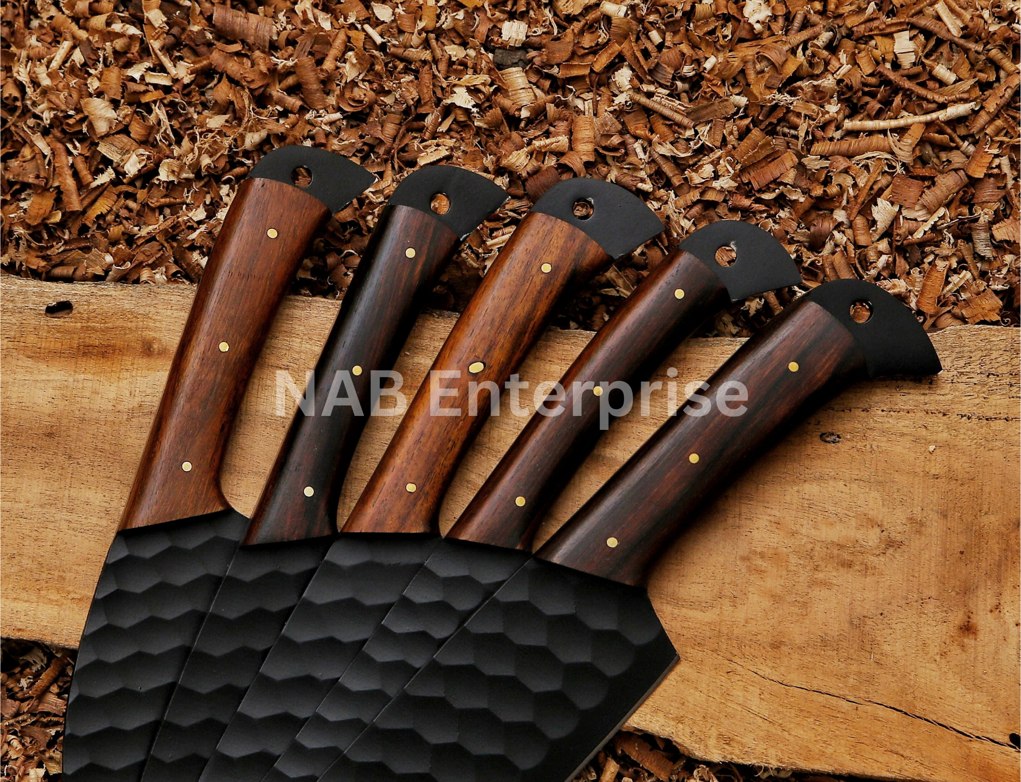 Bravohandicrafts - Wholesale Knife Set - Carbon Steel Chef Set, BBQ Chef Set Hand Forged Chef Knives 2