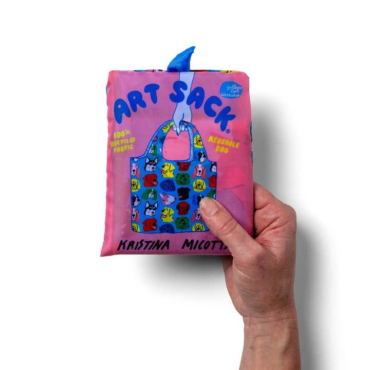 Yellow Owl Workshop – Großhandel Lebensmittel-/Einkaufstasche – Dogs Art Sack® von Kristina Micotti – Wiederverwendbare Tragetasche3
