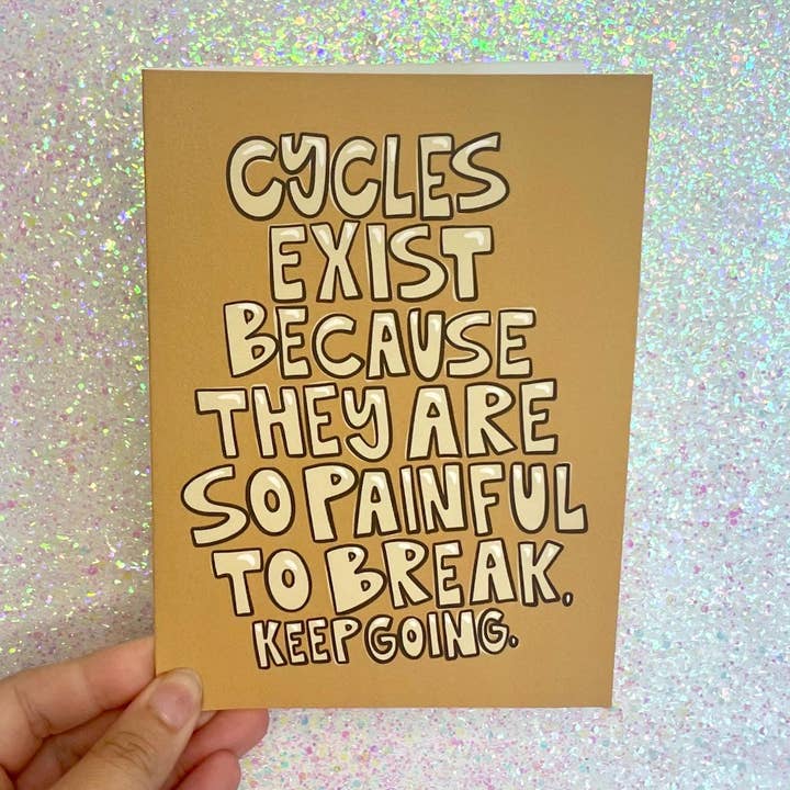 Cycle Breaker Greeting Card for wholesale by Ordinary Joy Studio
