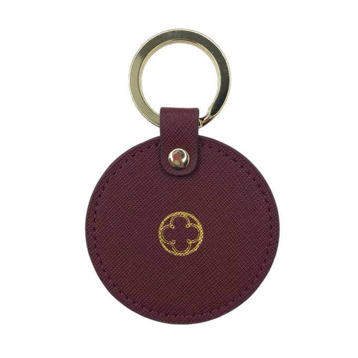 Marsala Leather Key Chain for wholesale by Oriana Lamarca Designs