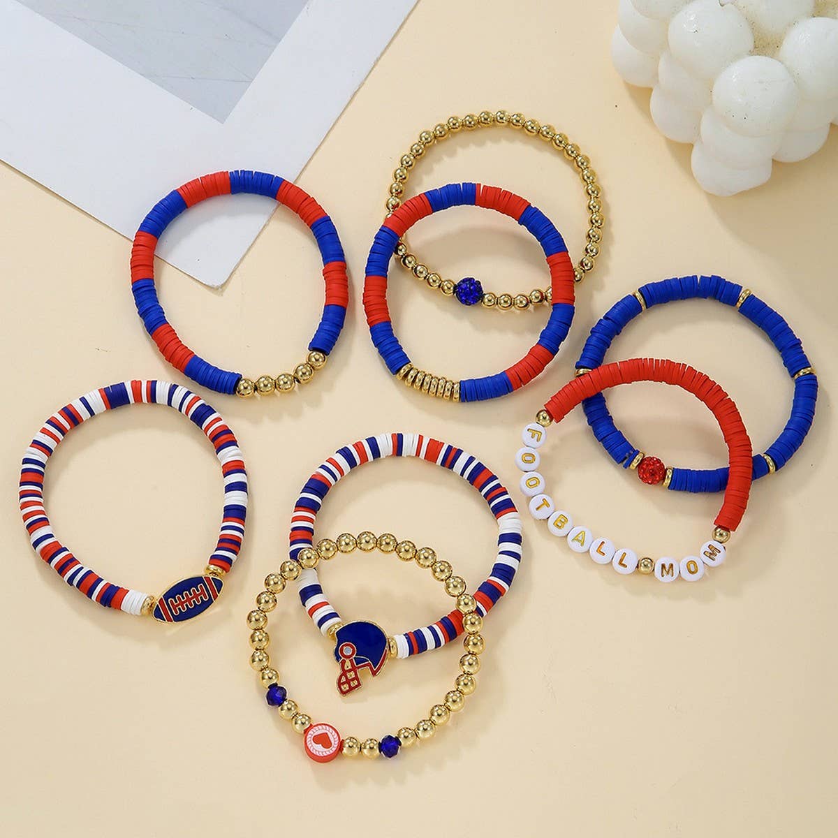 ACCITY - Wholesale Jewelry Set - BRACELET 8-PIECE SET POLYMER CLAY BRACELET_CWMM35126