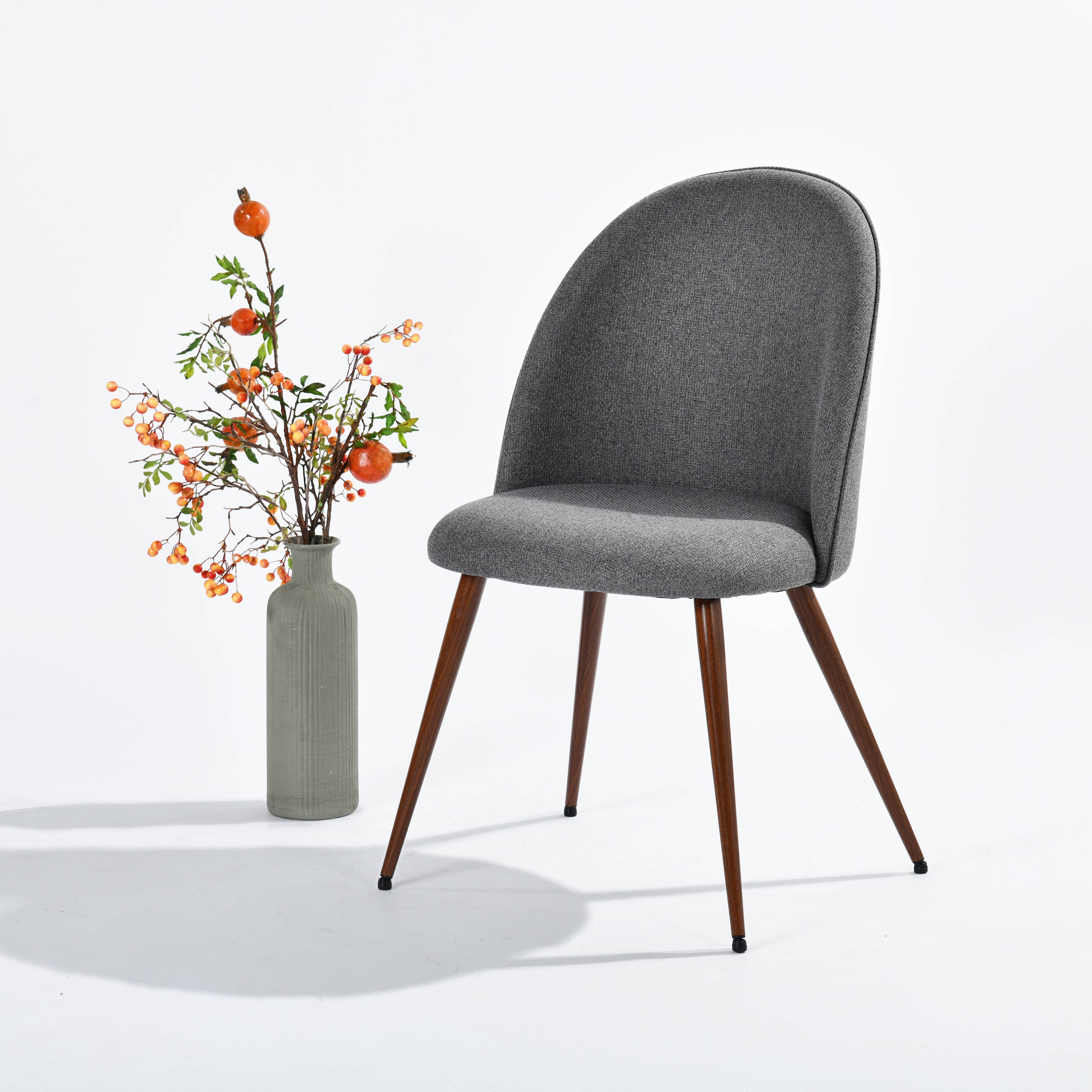 39F Inc. – Großhandel Stühle – Retro Industrieller Wildleder-Esszimmerstuhl (1 Stk.) - Metallbein0