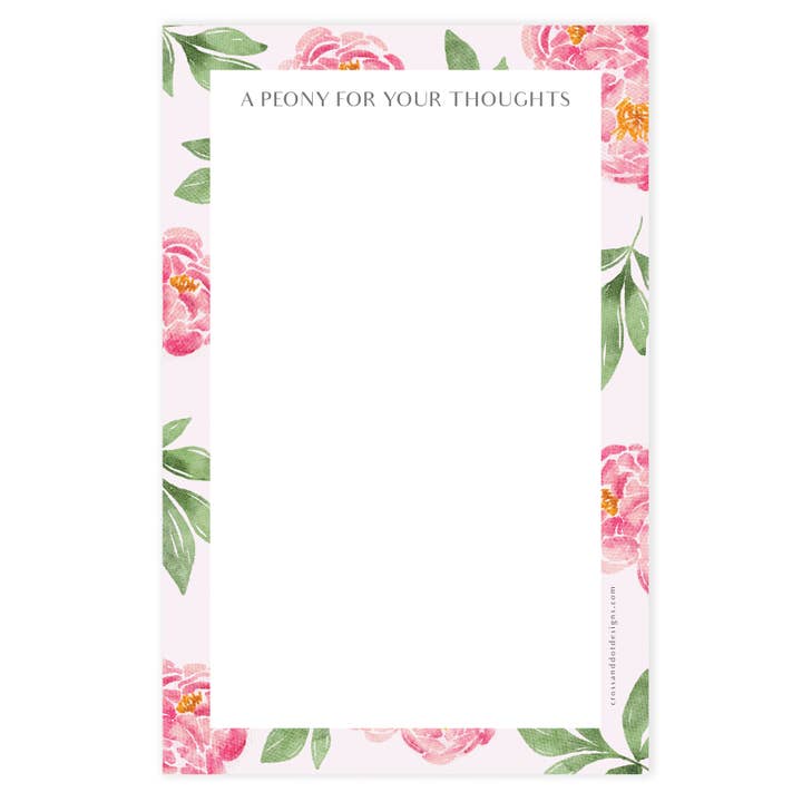 A Peony for Your Thoughts Notepad for wholesale by Cross and Dot