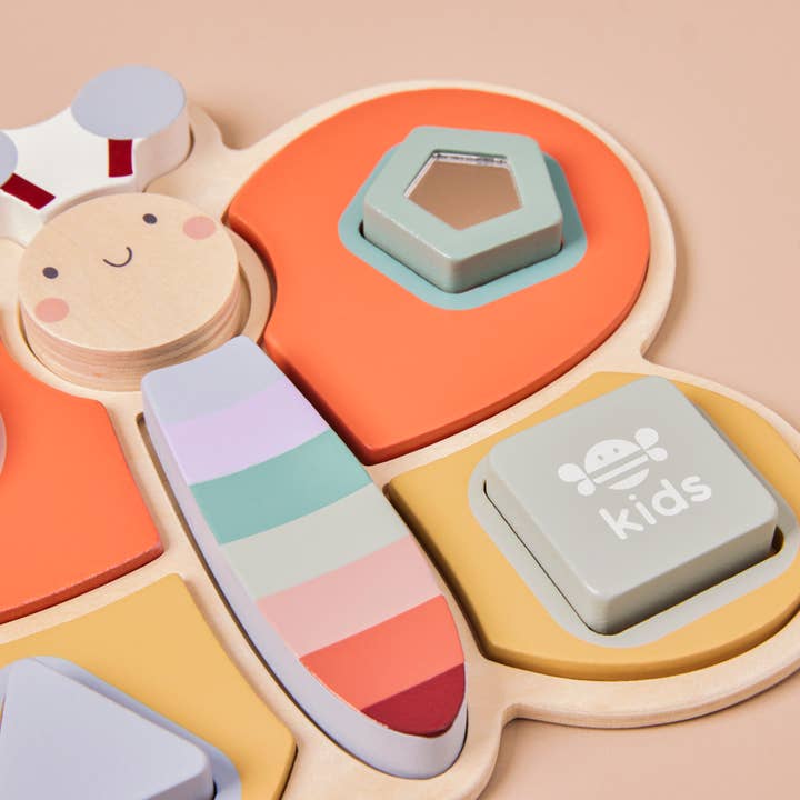 Just Bee Kids - Vendita all'ingrosso Puzzle - Bambini - Puzzle sensoriale per bambini a forma di farfalla in legno Just Bee Kids (FSC)2