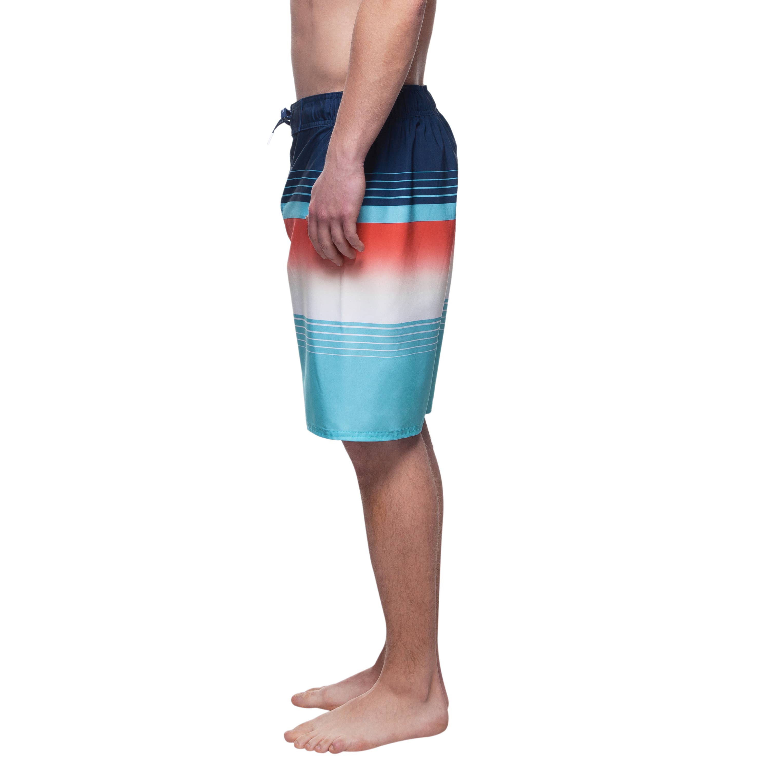 Rokka & Rolla - Wholesale Swim Shorts - Men's - Men's 9" Half Elastic Waist Board Swim Shorts Swimwear17