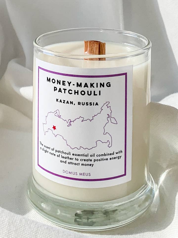 Bougie de soja Patchouli Moneymaking - Patchouli, Cuir pour la vente par Domus Meus