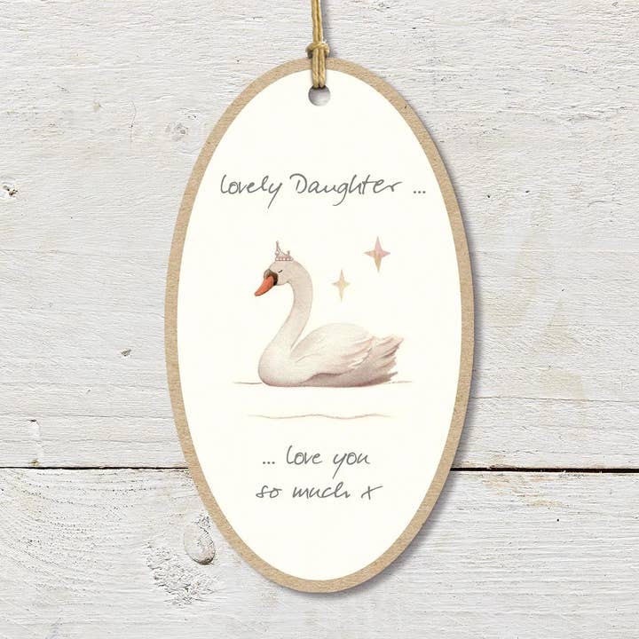 LOVELY DAUGHTER - SWAN - LARGE PLAQUE for wholesale by Ginger Betty Ltd
