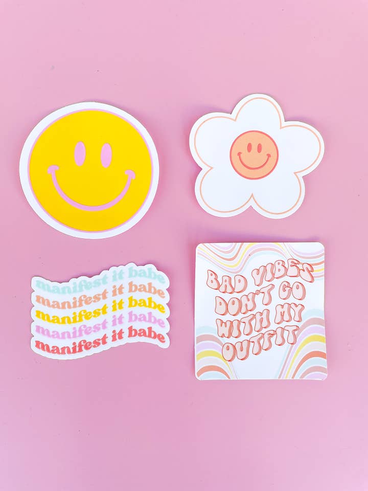 Manifest It Babe Sticker Pack of 4 for wholesale by Rock Paper Scissors