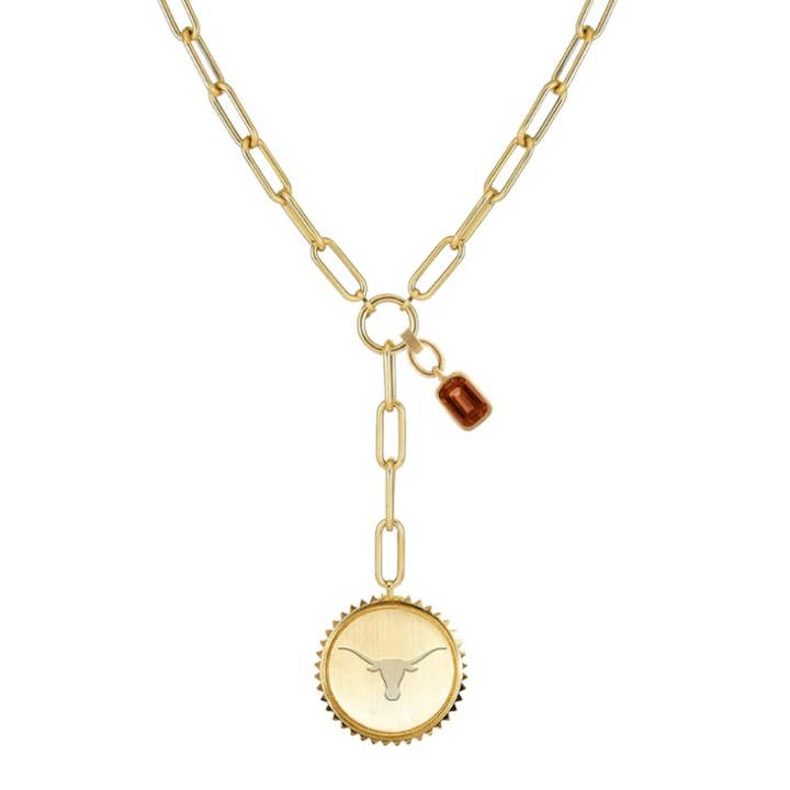 Texas Longhorns Sedum Necklace for wholesale by Shelby & Grace
