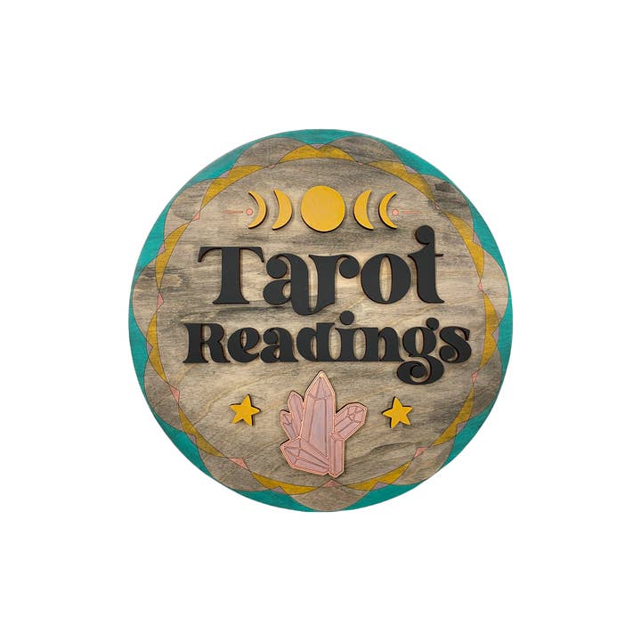 Tarot-Lesungen handbemaltes Holzschild für den Großhandel von Feather & Fox Print Co.