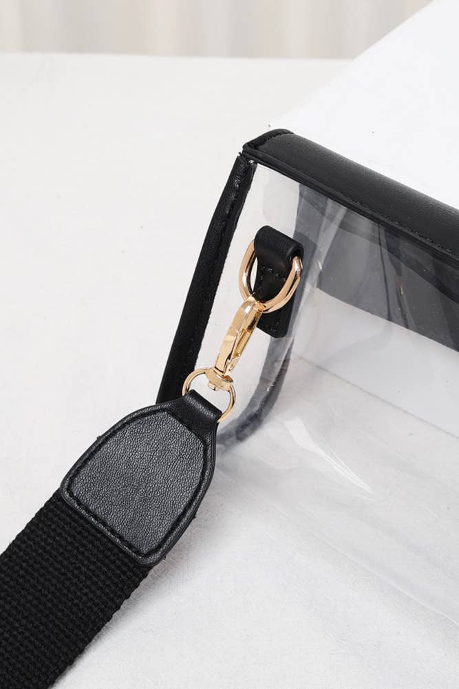 Hana - Wholesale Crossbody Bag - Women's - Solid Trim Clear Stadium Crossbody Bag11