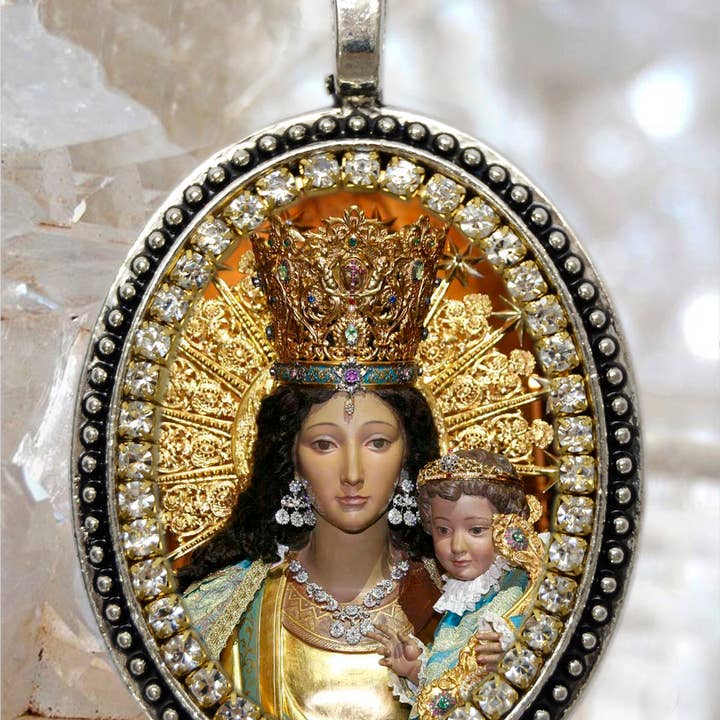 MariaSantissimaShop - Venta al por mayor Collares con colgantes/abalorios - Collar de Nuestra Señora de los Desamparados, Nuestra Señora de los Abandonados, Collar Virgen de los Desamparados Joyería Cristiana Religiosa Medalla