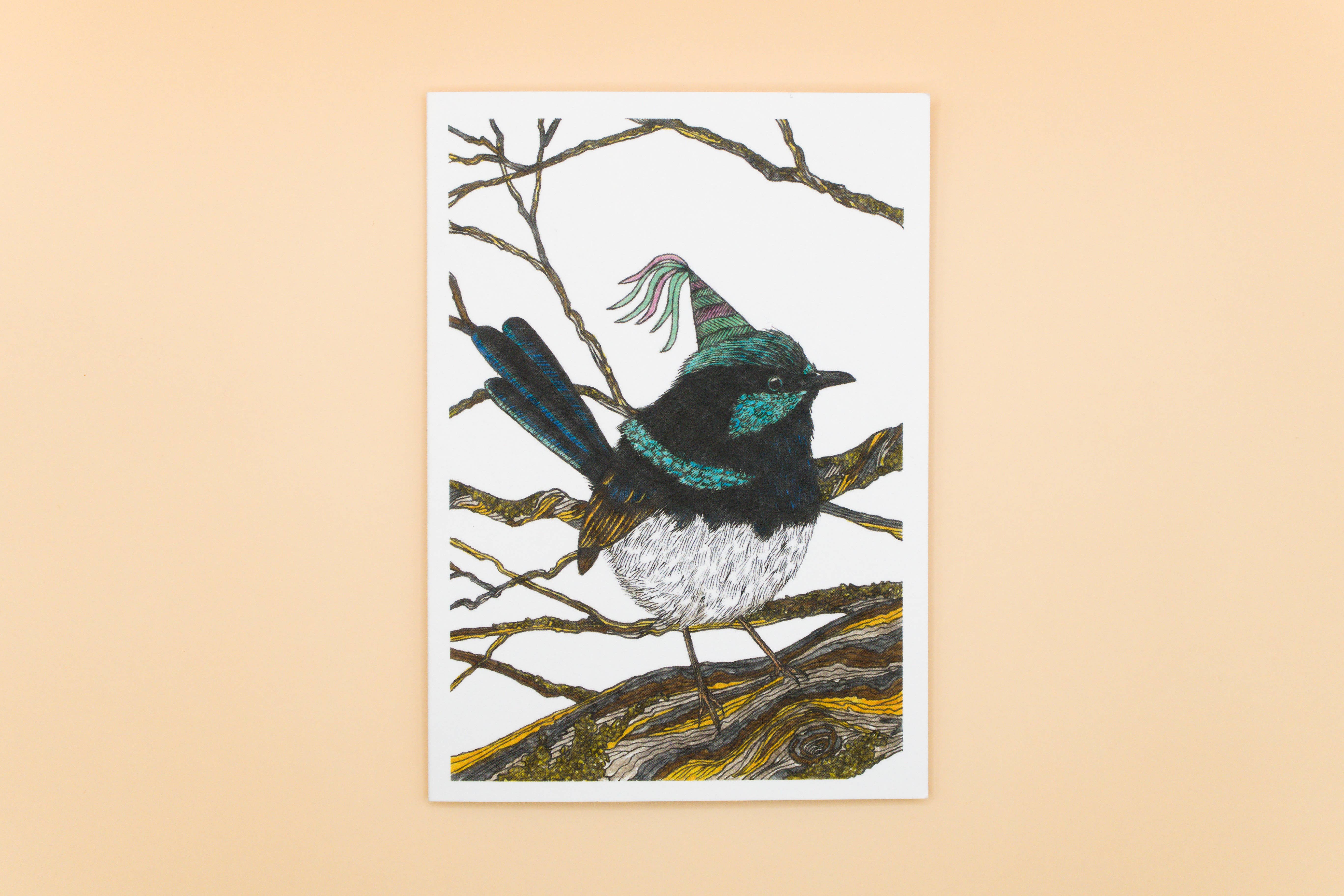 Sunshine Sea Art - Wholesale Birthday card - Superb Fairywren Greeting Card Australian Bird Birthday Card