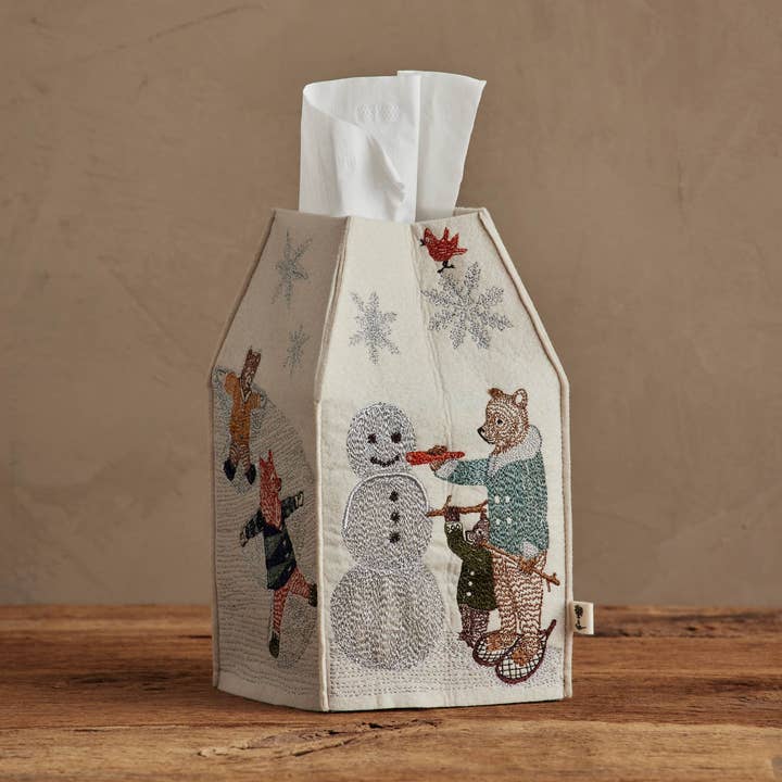 Snow Day Tissue Box Cover for wholesale by Coral & Tusk