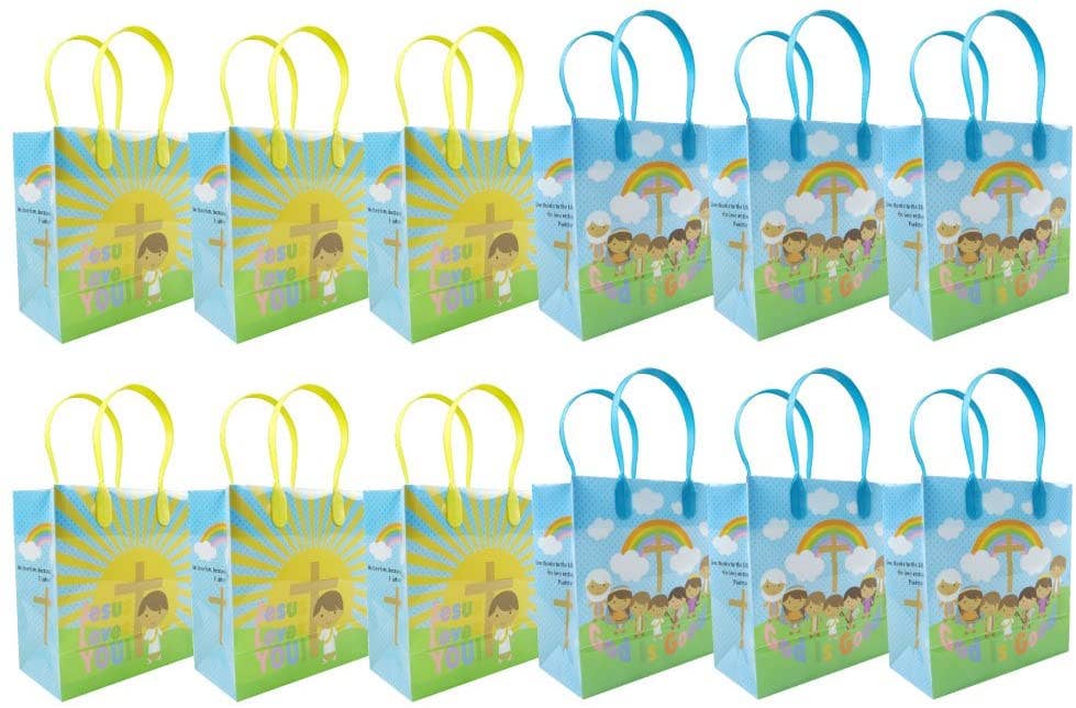 Tiny Mills - Wholesale Gift Bag Set/Pack - Jesus Loves You Religious Christian Gift Bags, 12 Pack1
