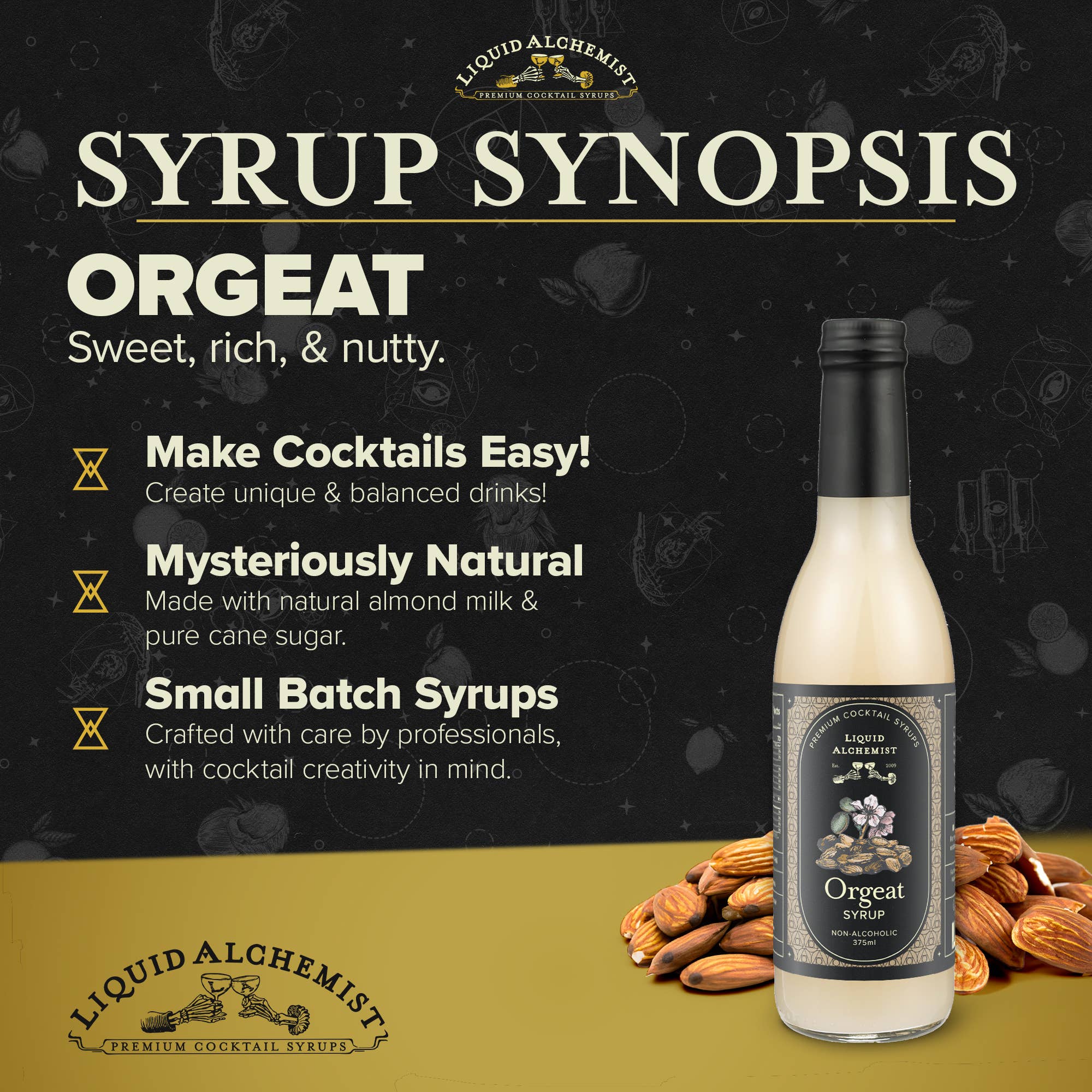 Liquid Alchemist Syrups - Wholesale Cocktail Mix/Syrup - Almond Orgeat Cocktail Syrup1