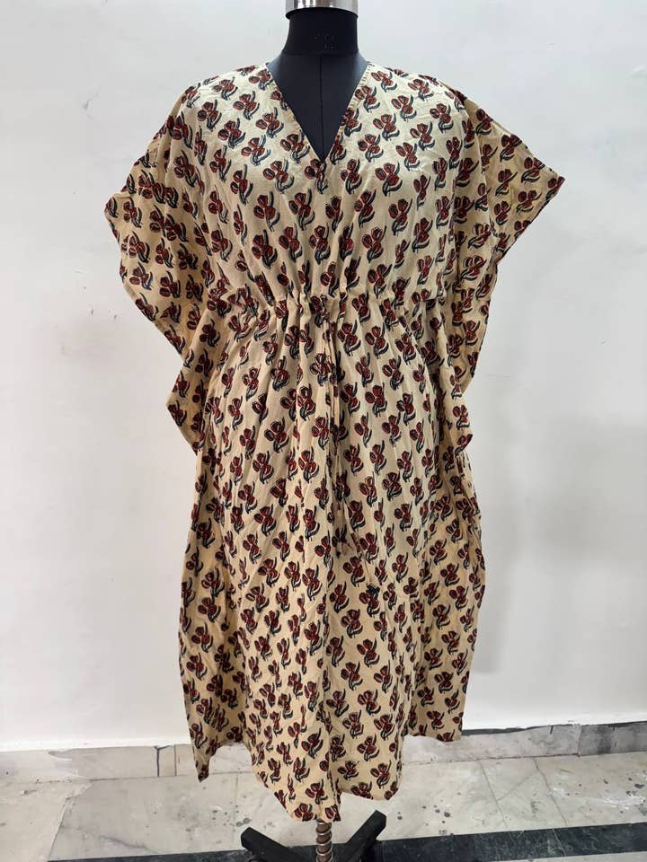 Daglig bekväm stilren lättvikts bomulls kaftanklänning för kvinnor för wholesale av bhavnas boutique