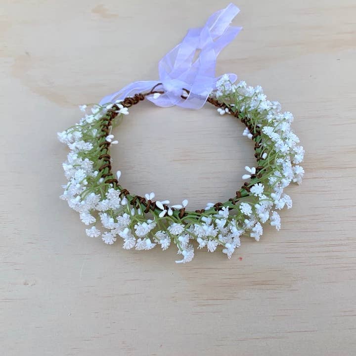 A Little Lacey - Wholesale Fashion Headband - Kids - White Babys Breath Flower Crown9