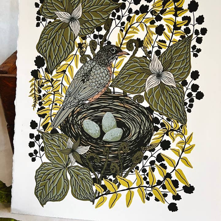 Needlebone, LLC - Wholesale Art Print - Wakerobin - 14x11 Print2