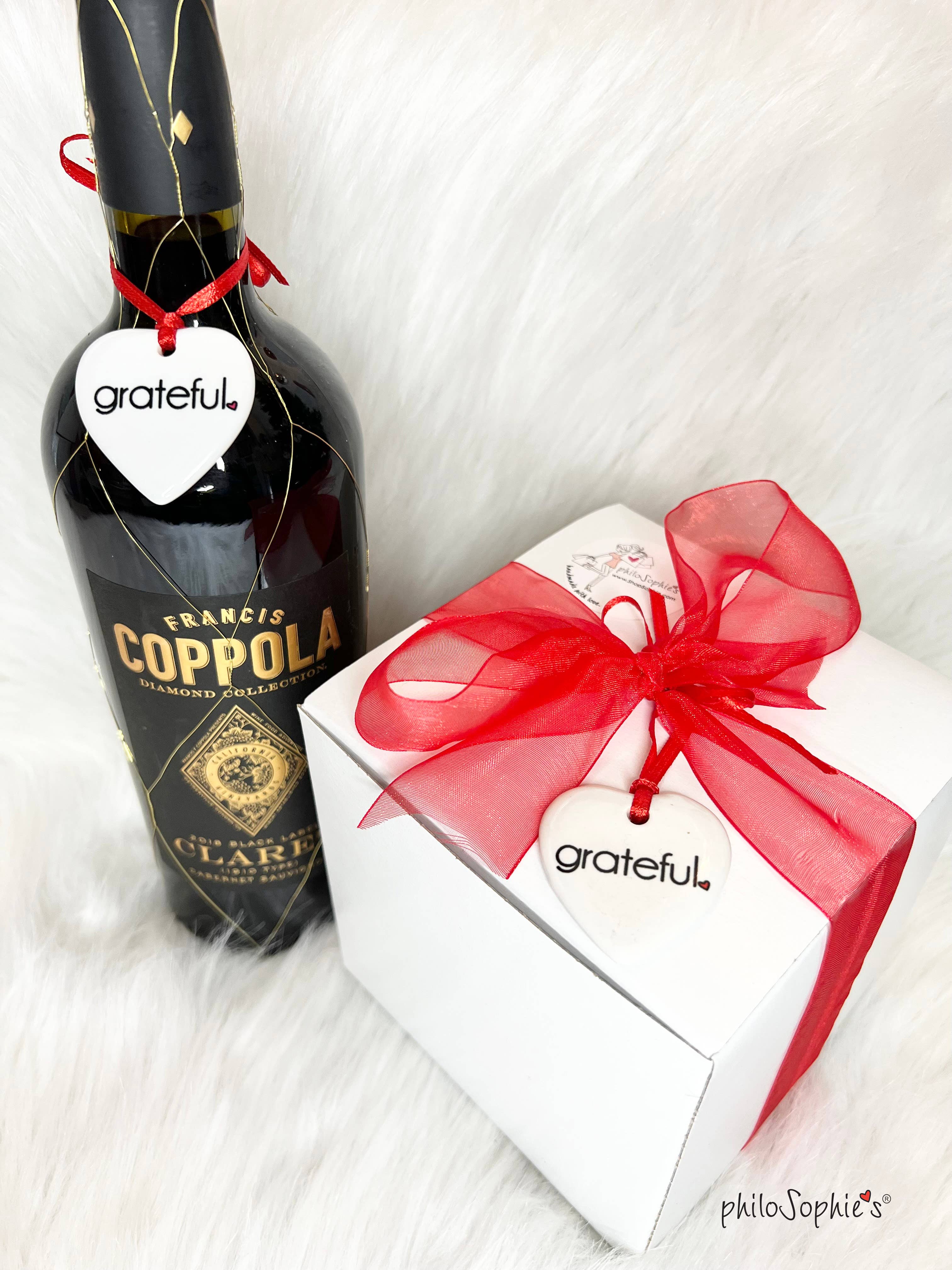 philoSophie's Stationery & Gifts - Wholesale Ornament - Gift Tag:GRATEFUL Heart philoSophie's Tag Gift Tag, Ornament1