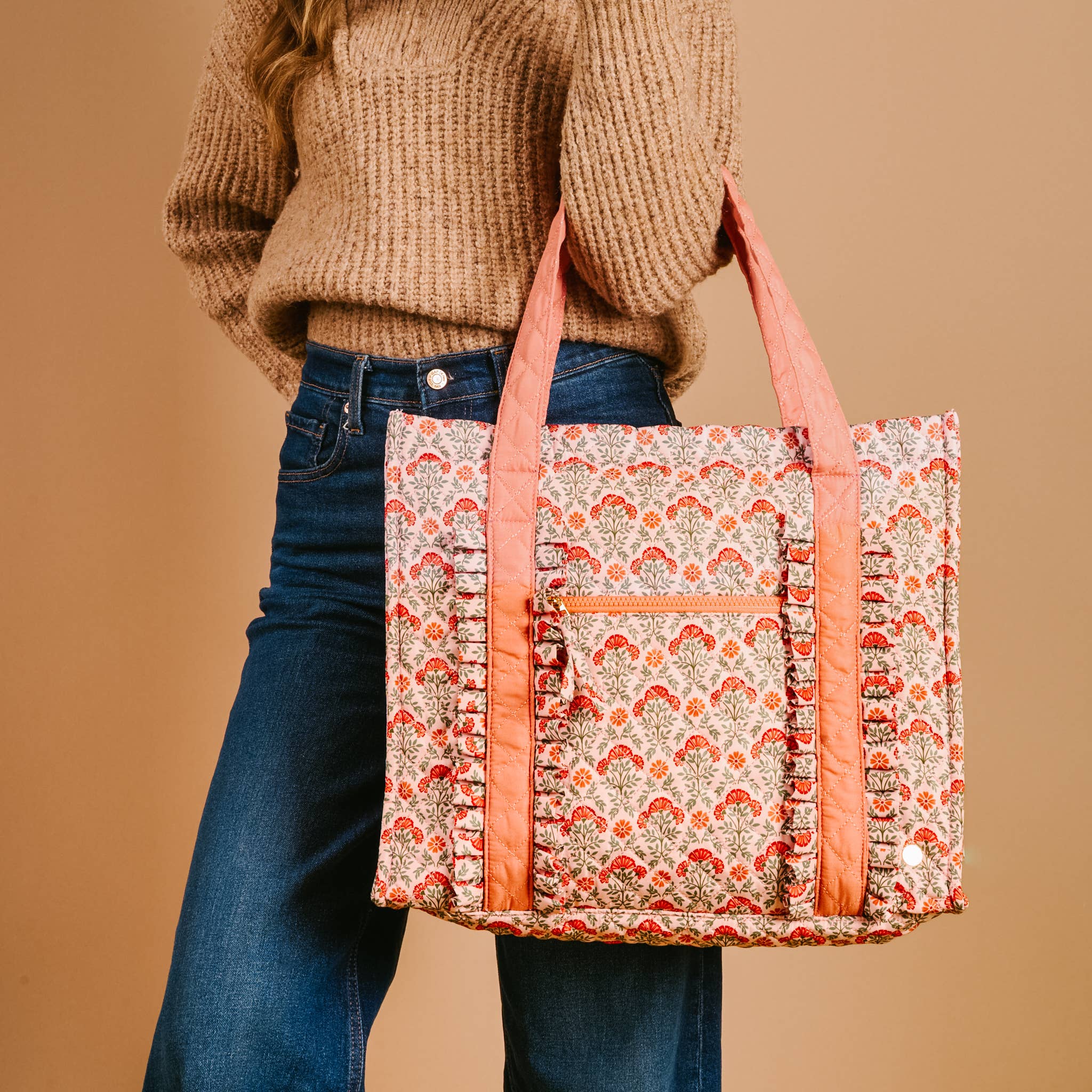 The Darling Effect - Wholesale Tote Bag - Women's - The Everyday Quilted Tote Bag-Everbloom Dusty Rose1