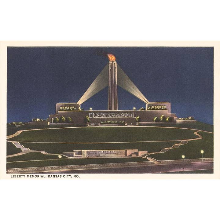 Tarjeta postal MO-321 Memorial de la Libertad, Kansas City para venta al por mayor de Found Image Press