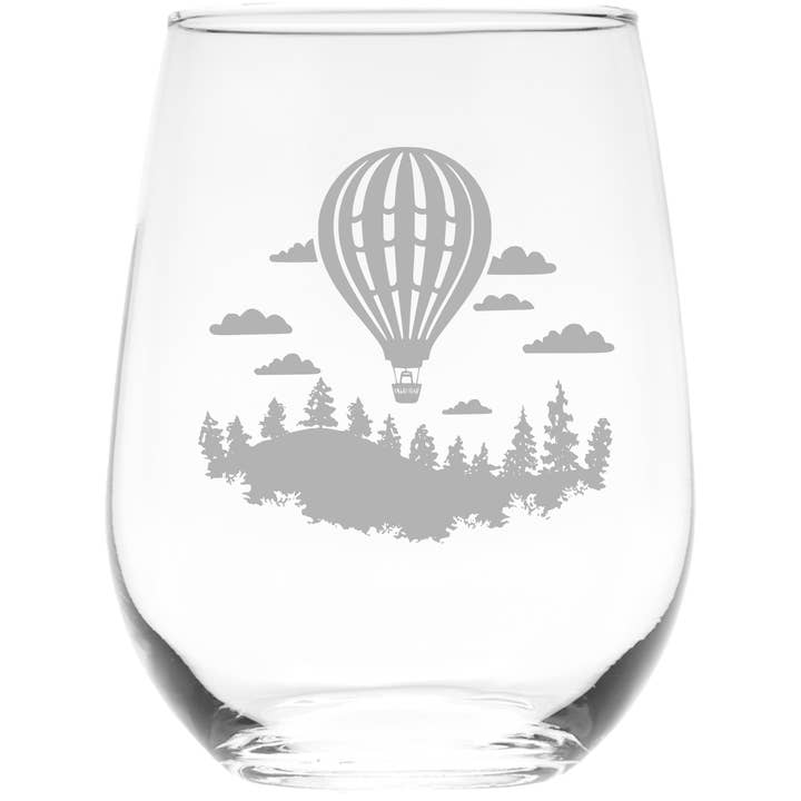 Varmluftsballongäventyr stjälkfritt vinglas (stil H2) för wholesale av C&M Personal Gifts