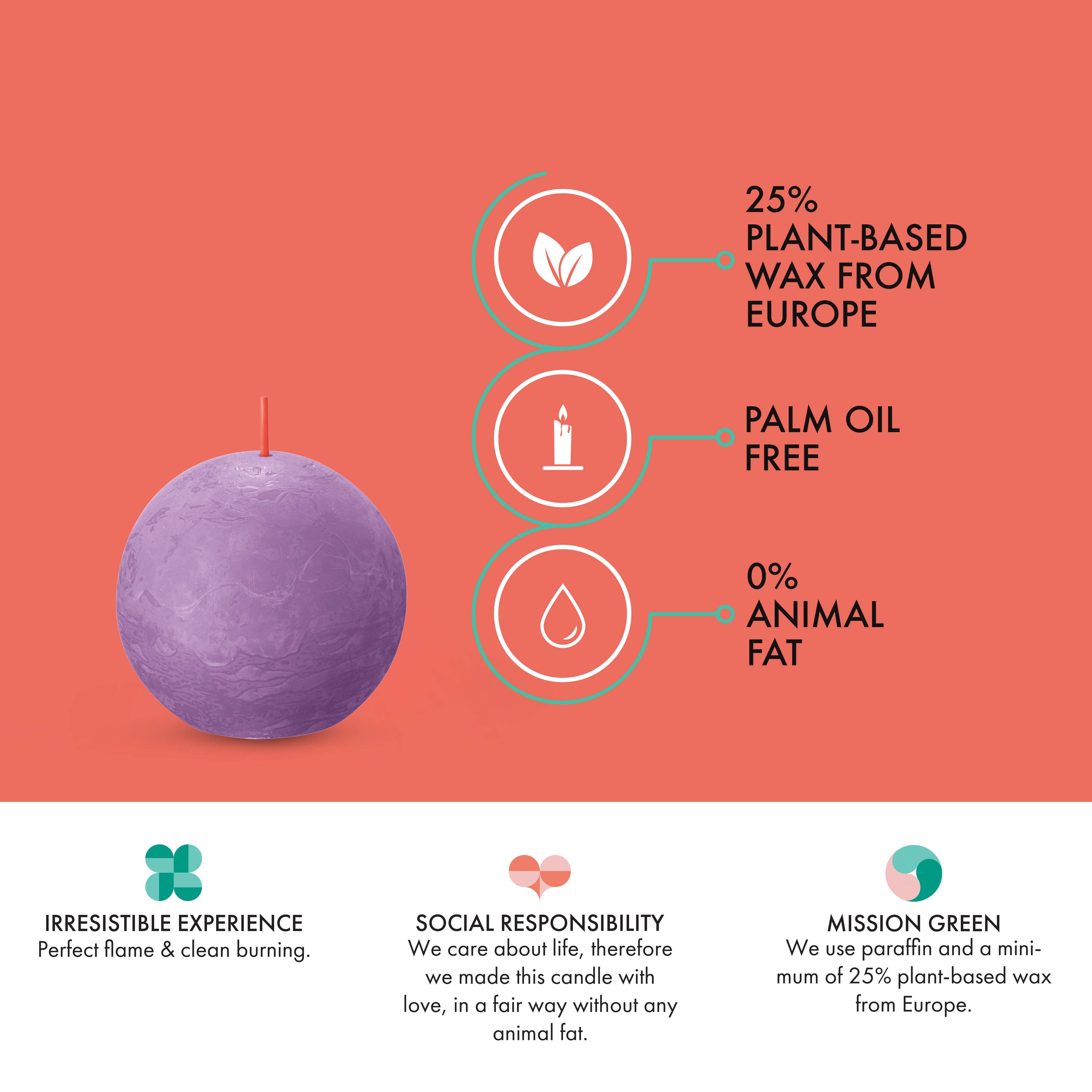 BOLSIUS – Velas de decoração por atacado – 6 Velas rústicas 3" - Inperfuted - Natural - Eco-Friendly - Cera Plant-Based - **Vendido Individualmente148