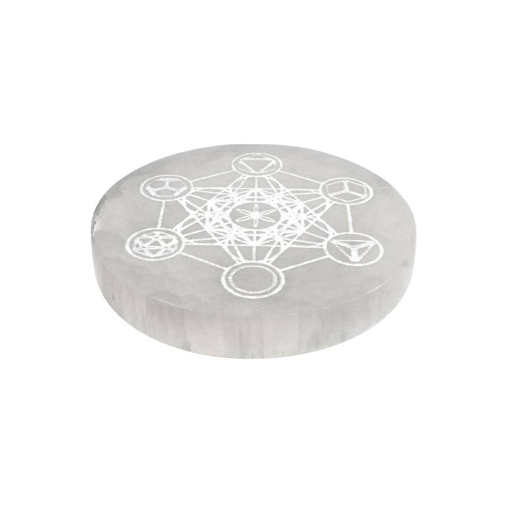 Vives de la Cortada S.L - Wholesale Spiritual Stone/Crystal - Extra Chakra Selenite Circular Plate1