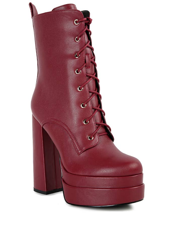 Meows Faux Leather High Heeled Ankle Boots for wholesale by Rag Company