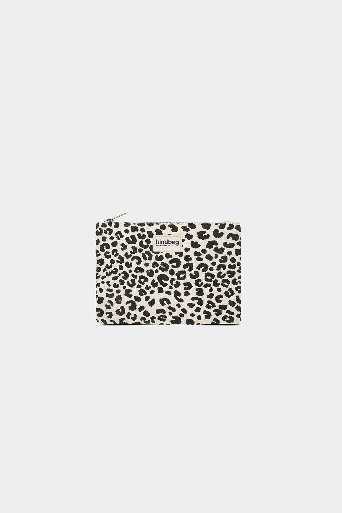 Hindbag - Wholesale Pouch - Women's - Ema Leopard Off-white Pouch1