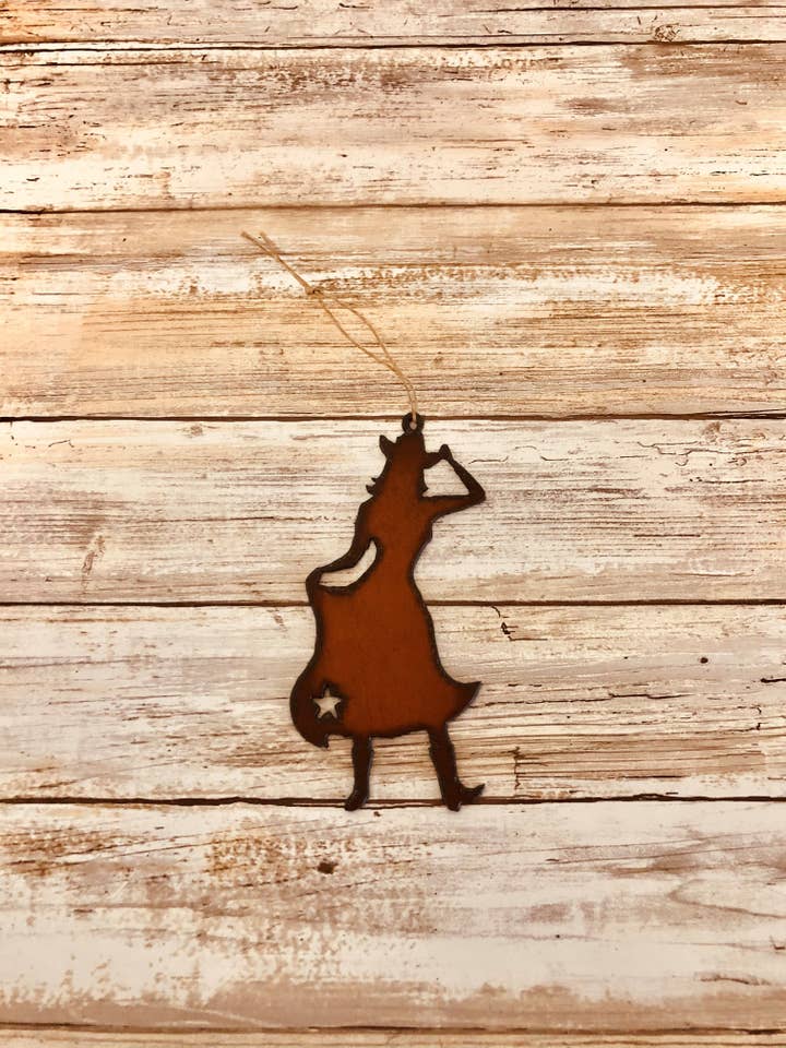 Cowgirl Image Western Ornament for wholesale by Universal Ironworks USA