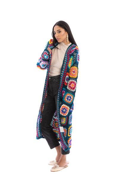 SAACHI – Engroshandel Kimono - Dame – Hæklet uldhætte Kimono Lang33